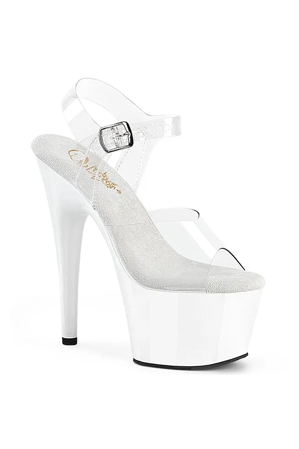 7-Inch Stiletto Heel with Clear Ankle Strap
