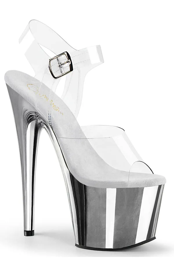 7-Inch Stiletto Heel with Clear Ankle Strap
