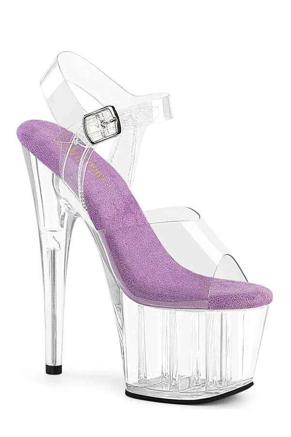 7-Inch Stiletto Heel with Clear Ankle Strap
