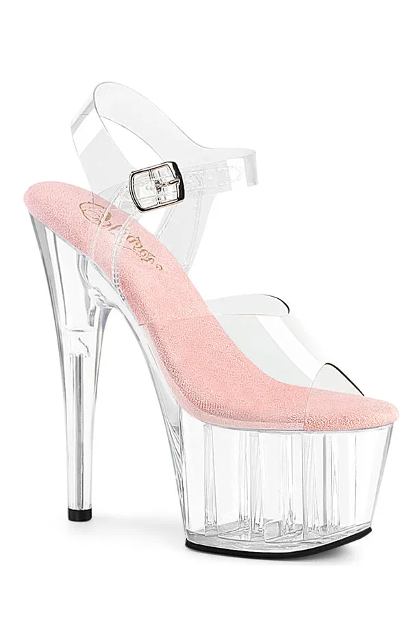 7-Inch Stiletto Heel with Clear Ankle Strap