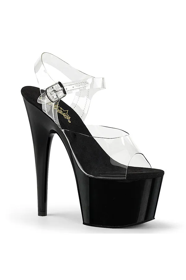 7-Inch Stiletto Heel with Clear Ankle Strap