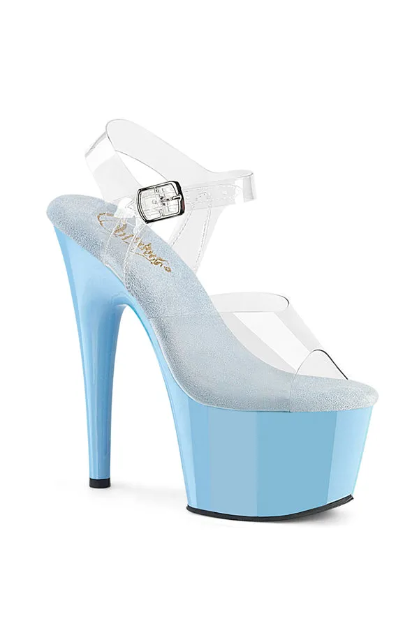 7-Inch Stiletto Heel with Clear Ankle Strap