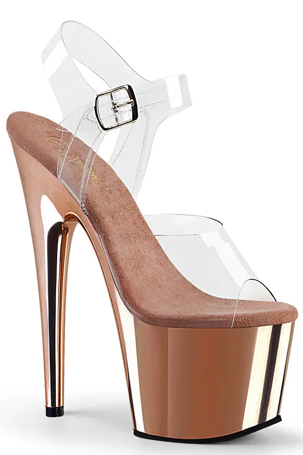 7-Inch Stiletto Heel with Clear Ankle Strap