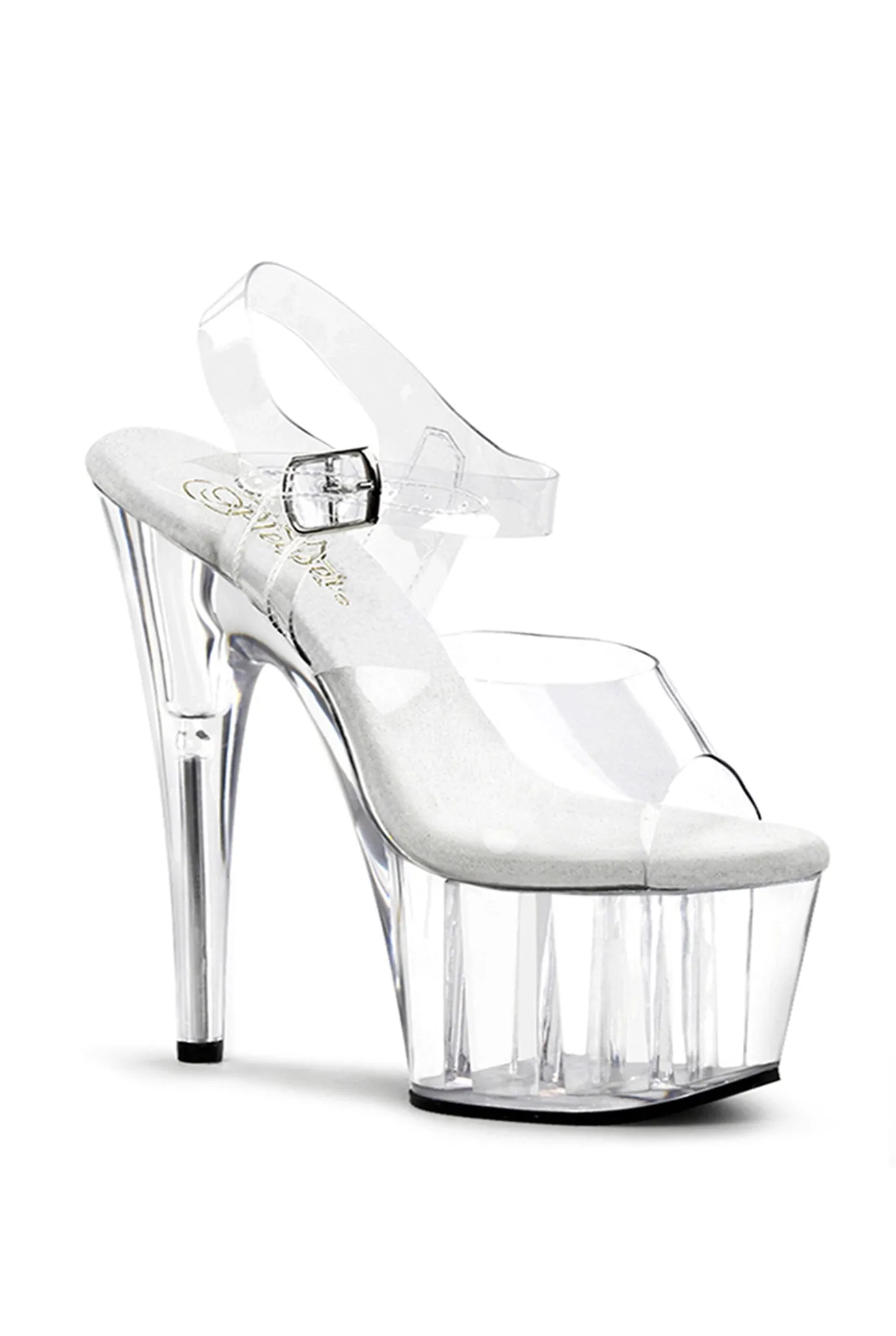 7-Inch Stiletto Heel with Clear Ankle Strap