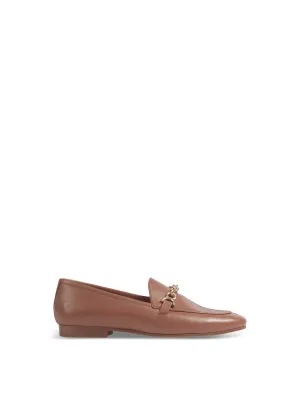 Adalynn White Leather Sffle Loafers