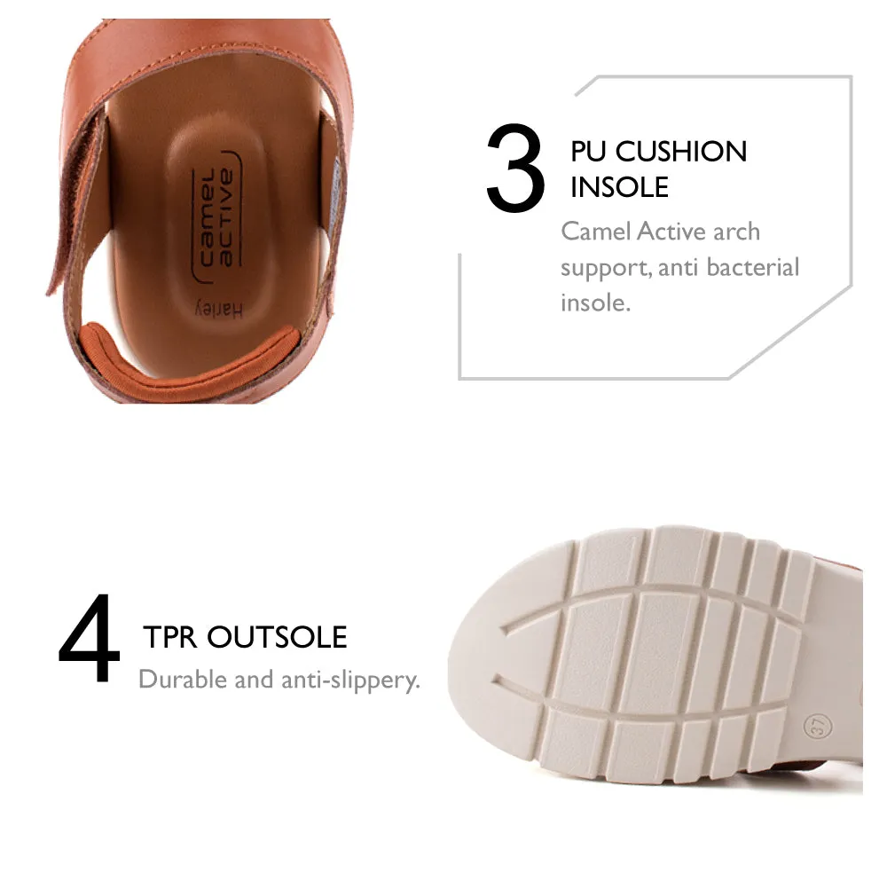 camel active Women Harley Slip-On Sandal - 782303-DZ01SV-3-BROWN
