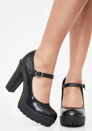 Classy Nights Heeled Mary Janes