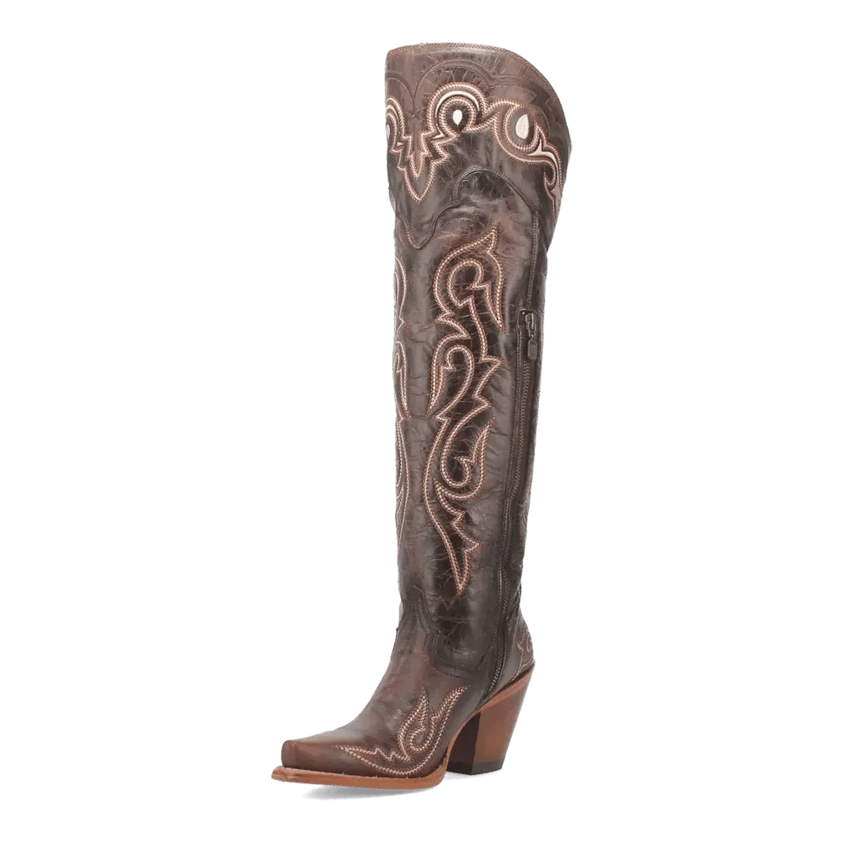 Dan Post Women's Kommotion Snip Toe Leather Tall Boots - Chocolate DP4342