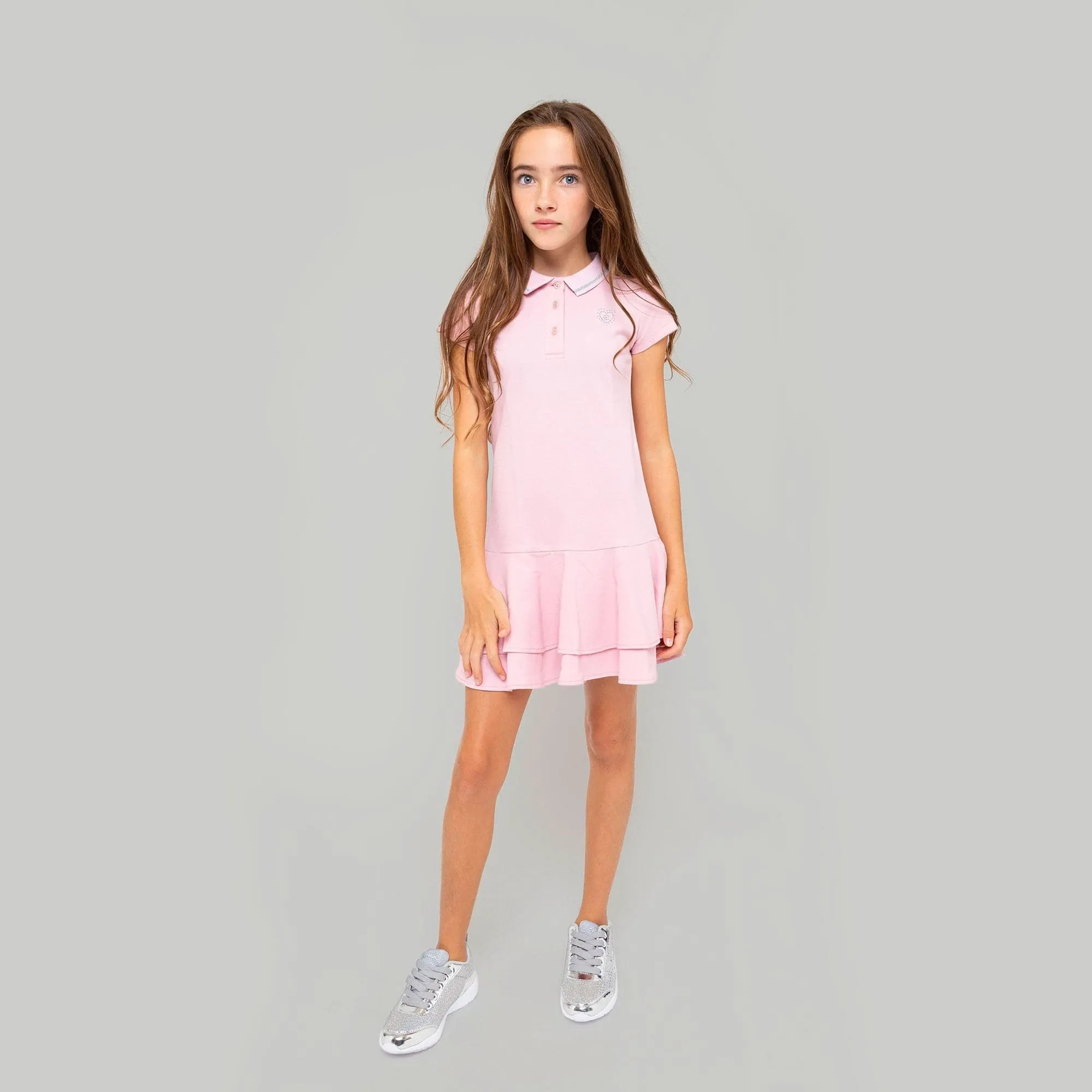 Girls Pink Polo Dress