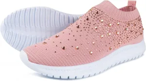 Ladmiple Womens Shoes Fiats Wide Width Womens Slip on Walking Shoes Comfort Lightweight Breathable Sock Shoe Non-Slip Mesh Casual Fashion Tennis Running Sneakers