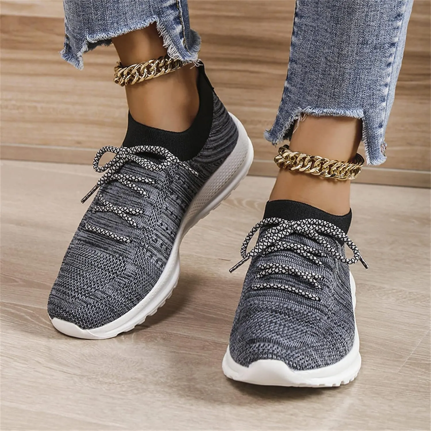 Ladmiple Womens Tennis Shoes Running Fashion Sport Gym Jogging Walking Fitness Sneakers Non Slip Slip On Athletic Shoes