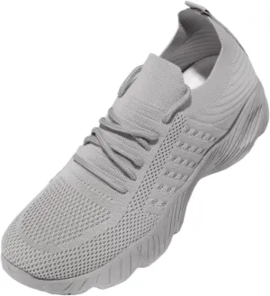 Lausiuoe walking shoes women slip on white Womens Slip On Walking Shoes Non Slip Running Shoes Breathable Mesh Workout Tennis Shoes Lightweight Gym Fashion Sneakers