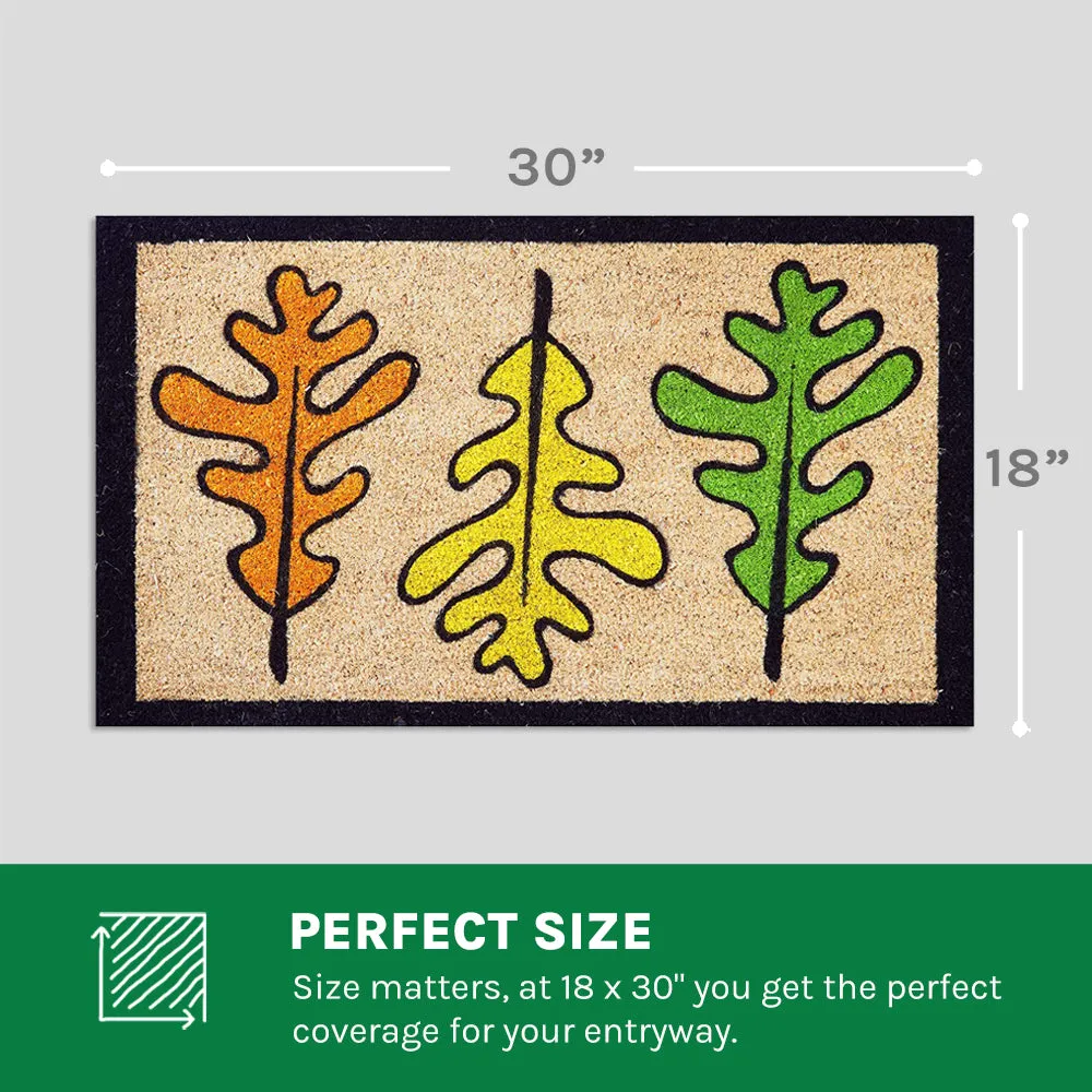 Les Trois Feuilles Coir Coco Door Mat