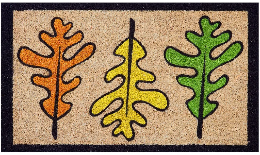 Les Trois Feuilles Coir Coco Door Mat