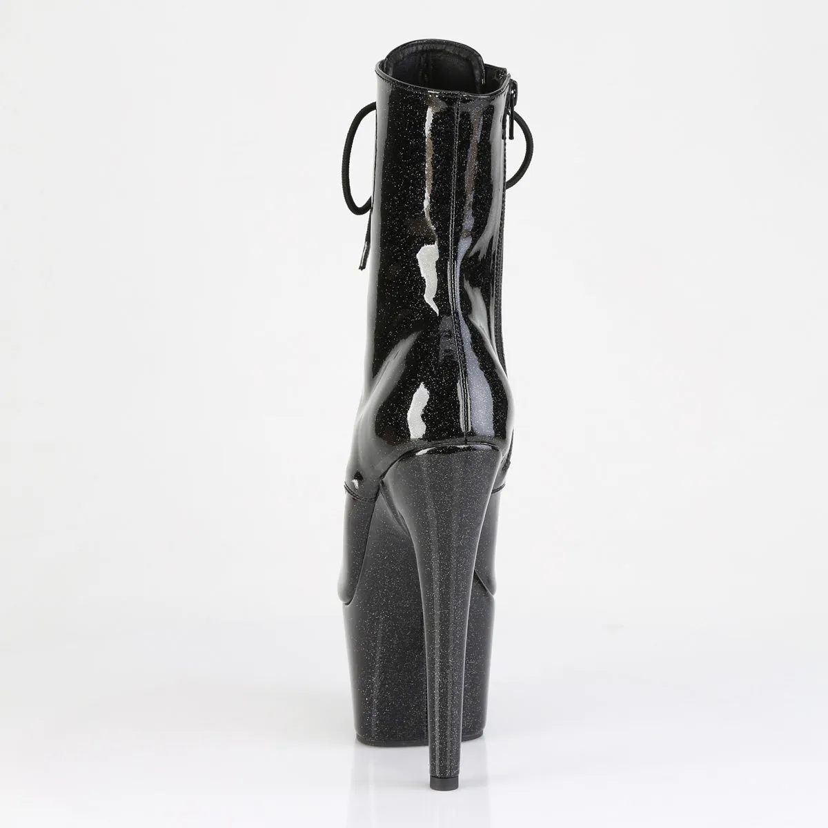 Sexy Devil Adore-1021GP Glitter Peep Toe Platform Boots Black PA