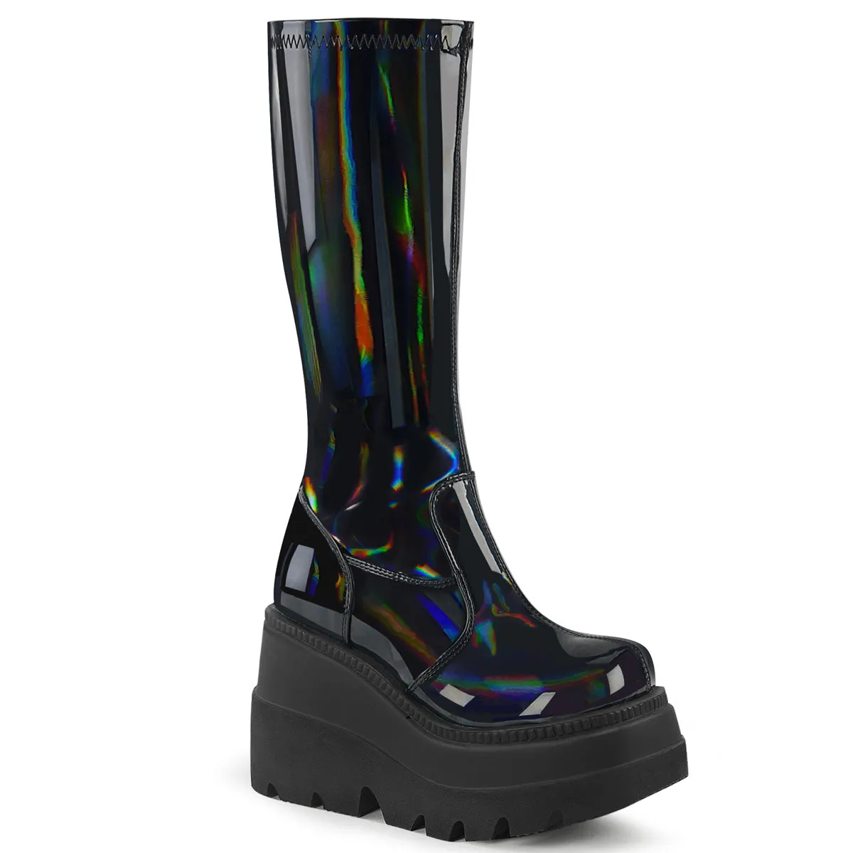 SHAKER-65 DemoniaCult Black Sexy Women's Mid-Calf & Knee High Boots (Alternative Footwear)