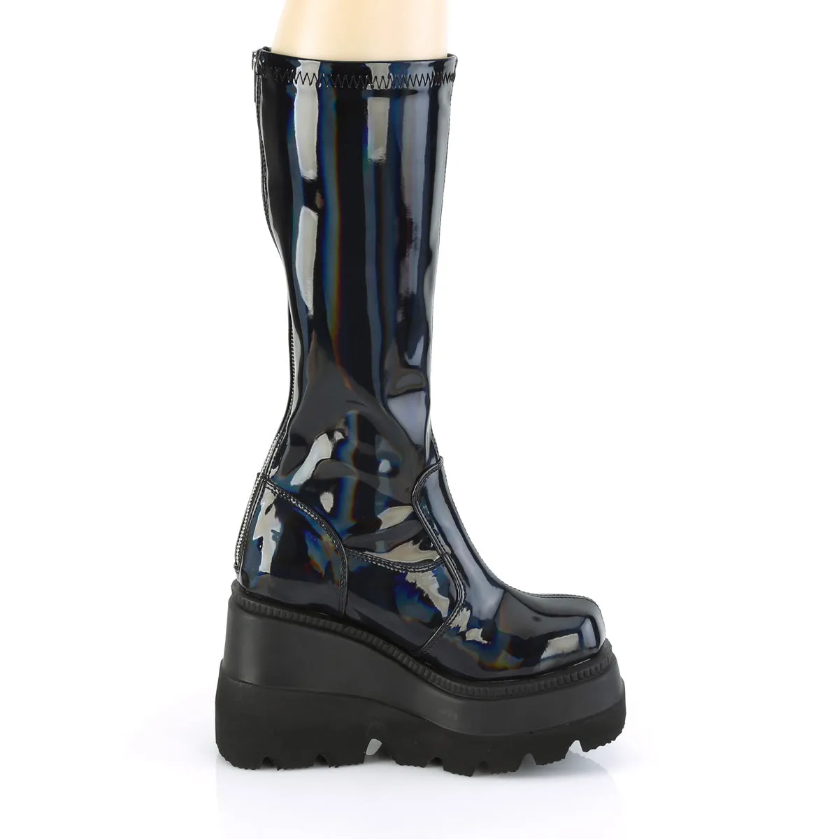 SHAKER-65 DemoniaCult Black Sexy Women's Mid-Calf & Knee High Boots (Alternative Footwear)