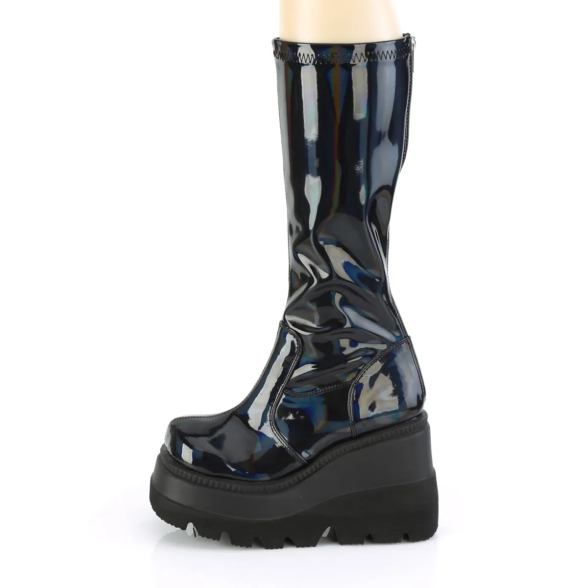 SHAKER-65 DemoniaCult Black Sexy Women's Mid-Calf & Knee High Boots (Alternative Footwear)