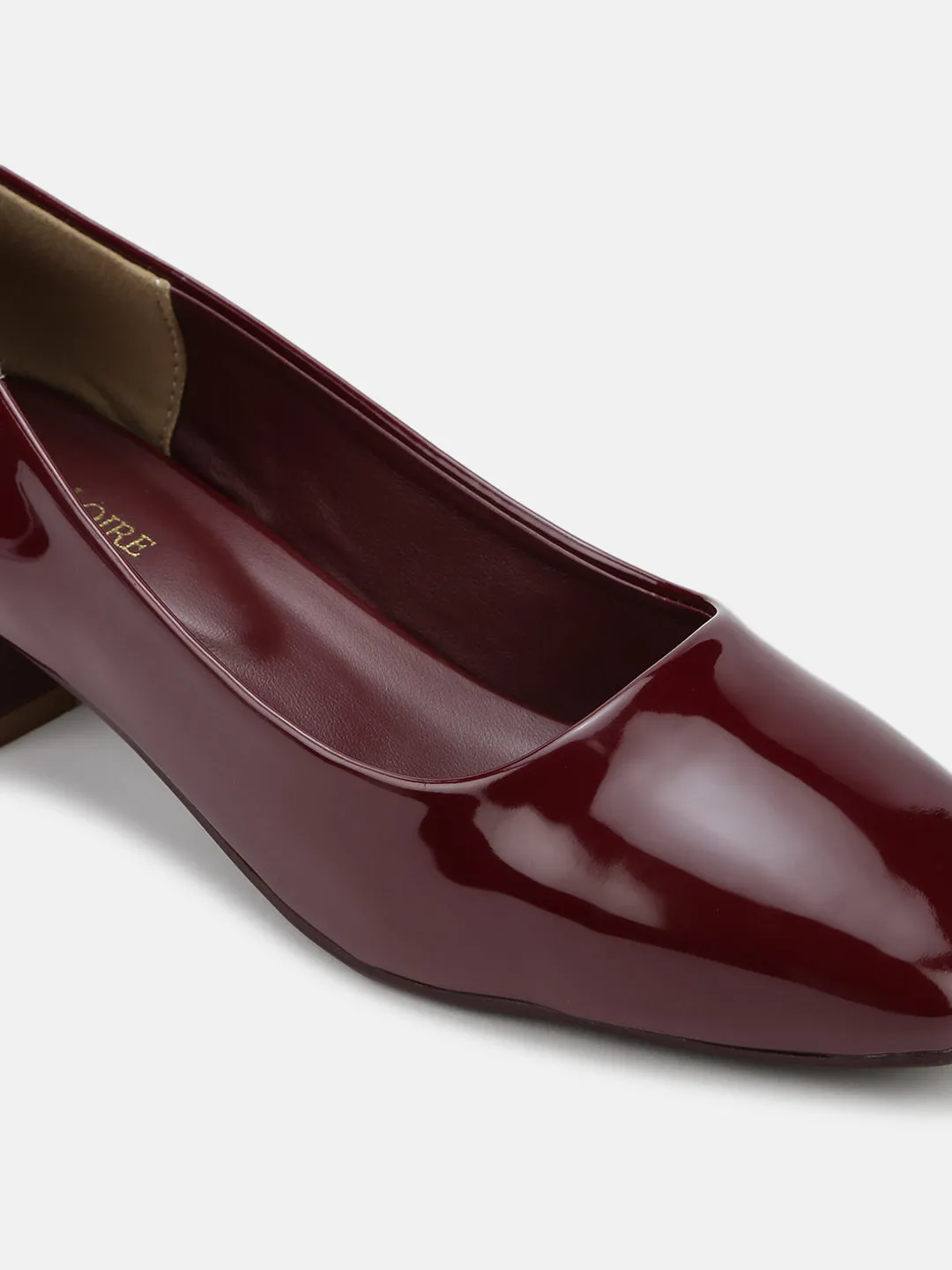 Square Toe Block Solid Pumps