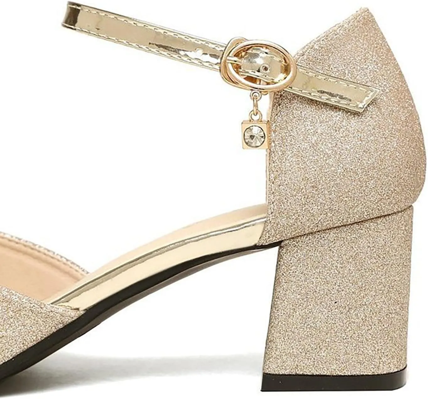 Womens Chunky Heel Sandals Open Toe Ankle Strap Strappy Heels Comfortable Wedding Party Shoes