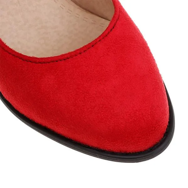 Women's Retro Simple Block Heel Mary Jane Shoes 38999361C