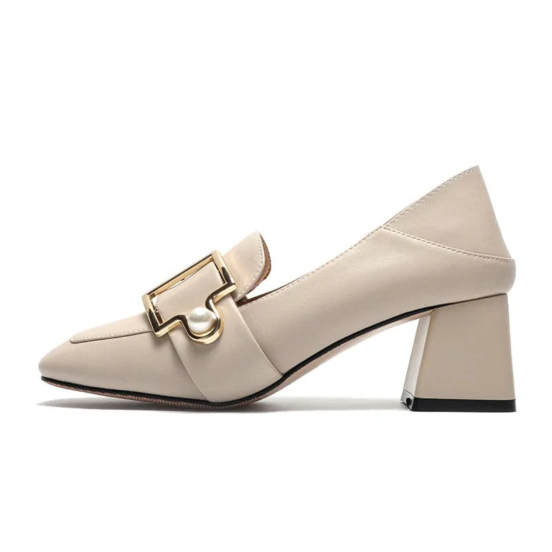 xiangtuibao Fashion Office Lady Shoes Women High Heels Brand Women Pumps Elegant Woman Heeled Shoes Ladies Square Heel 6cm A4290