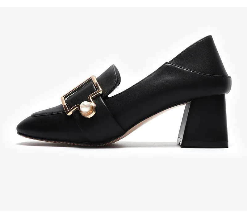 xiangtuibao Fashion Office Lady Shoes Women High Heels Brand Women Pumps Elegant Woman Heeled Shoes Ladies Square Heel 6cm A4290