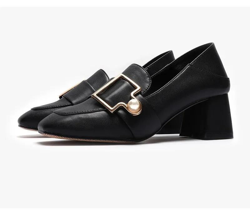 xiangtuibao Fashion Office Lady Shoes Women High Heels Brand Women Pumps Elegant Woman Heeled Shoes Ladies Square Heel 6cm A4290