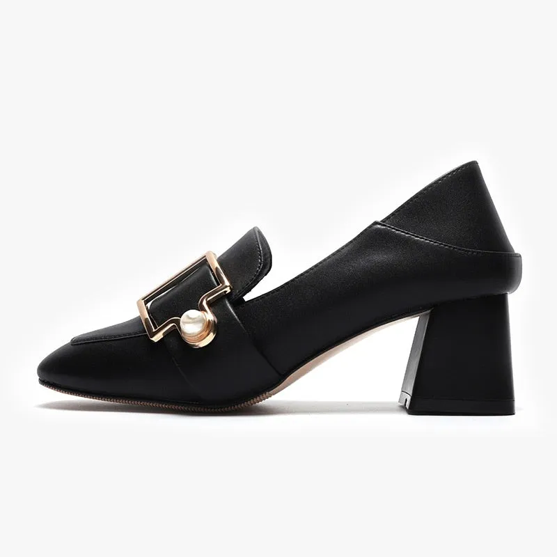 xiangtuibao Fashion Office Lady Shoes Women High Heels Brand Women Pumps Elegant Woman Heeled Shoes Ladies Square Heel 6cm A4290