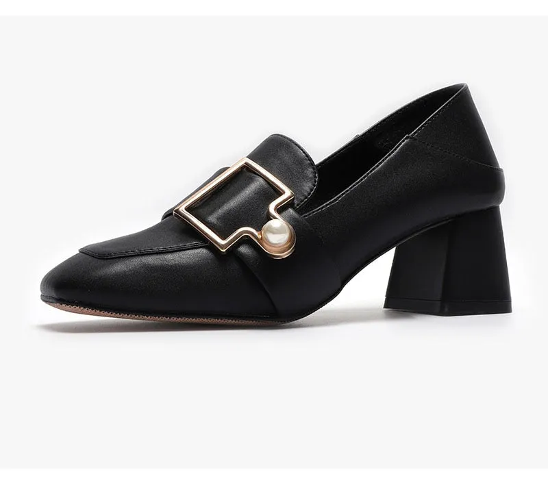 xiangtuibao Fashion Office Lady Shoes Women High Heels Brand Women Pumps Elegant Woman Heeled Shoes Ladies Square Heel 6cm A4290