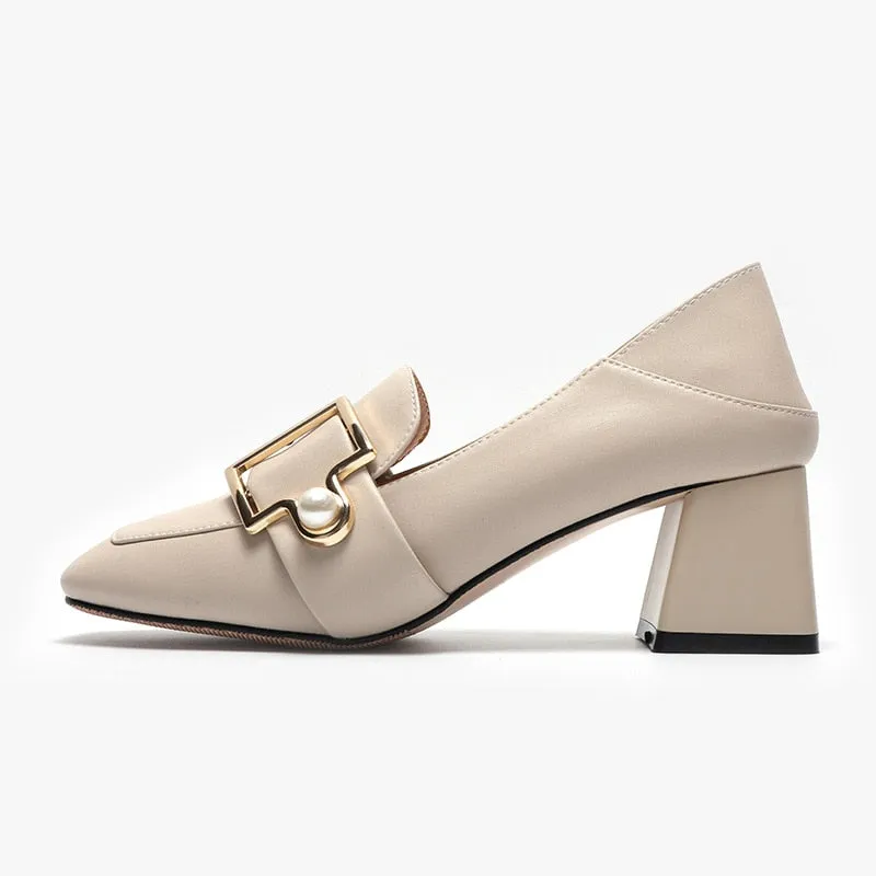 xiangtuibao Fashion Office Lady Shoes Women High Heels Brand Women Pumps Elegant Woman Heeled Shoes Ladies Square Heel 6cm A4290