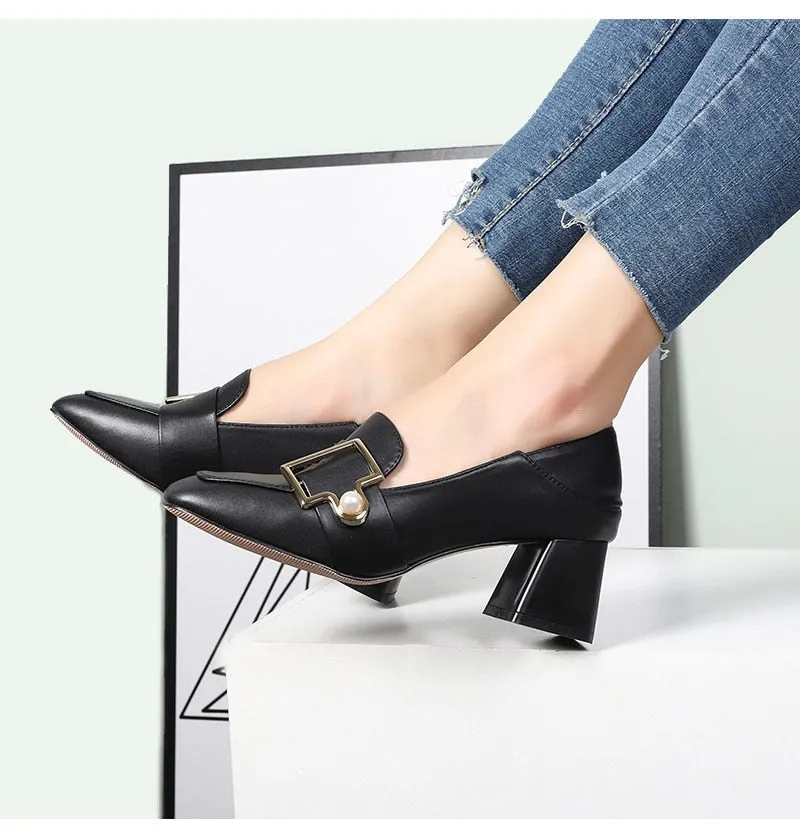 xiangtuibao Fashion Office Lady Shoes Women High Heels Brand Women Pumps Elegant Woman Heeled Shoes Ladies Square Heel 6cm A4290