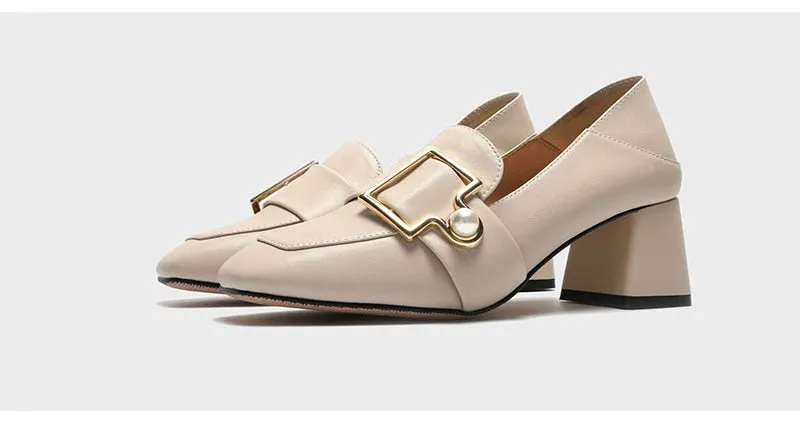 xiangtuibao Fashion Office Lady Shoes Women High Heels Brand Women Pumps Elegant Woman Heeled Shoes Ladies Square Heel 6cm A4290